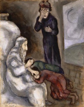 Blessing of Ephraim and Manasseh contemporary Marc Chagall Oil Paintings